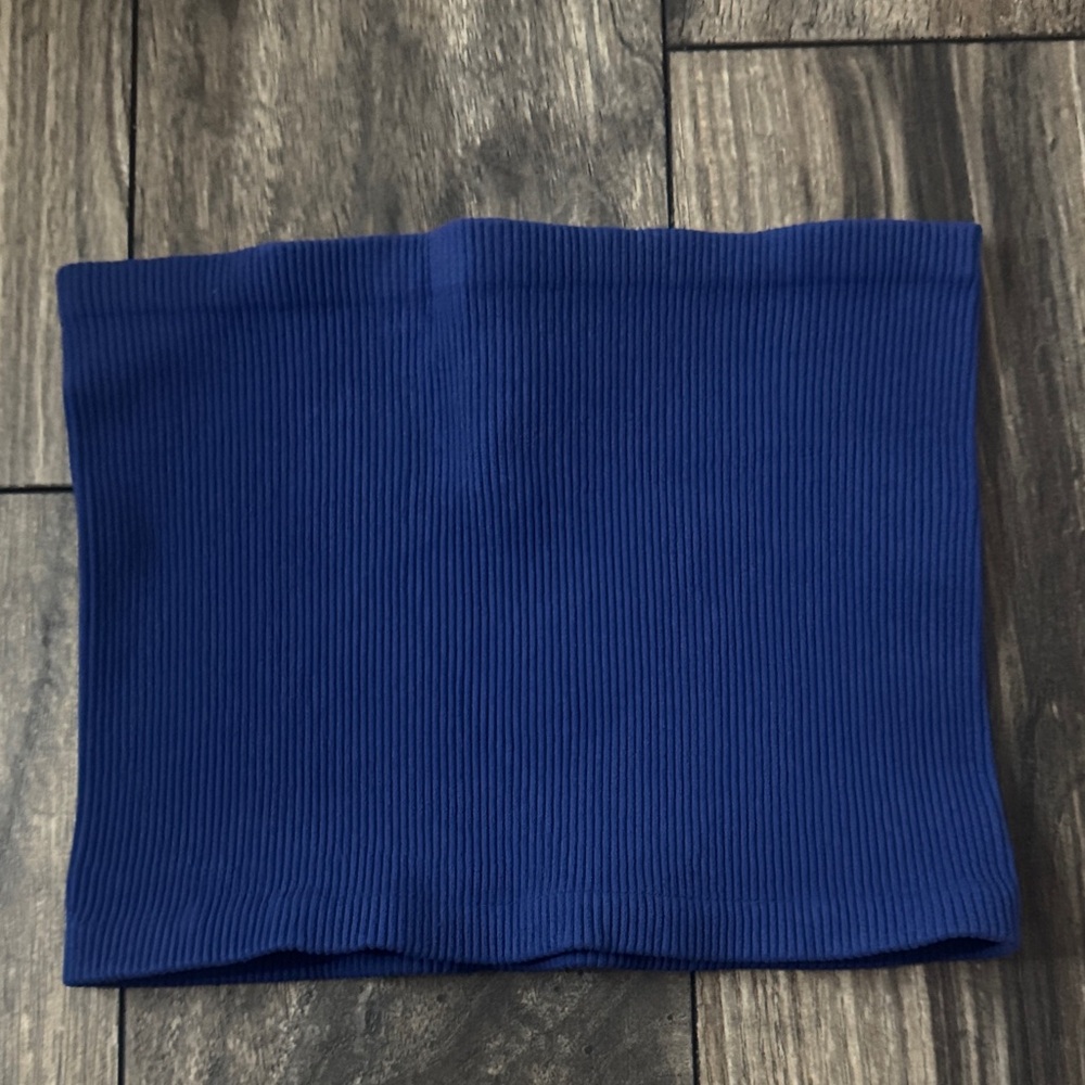Free People Blue Ribbed Crop Top